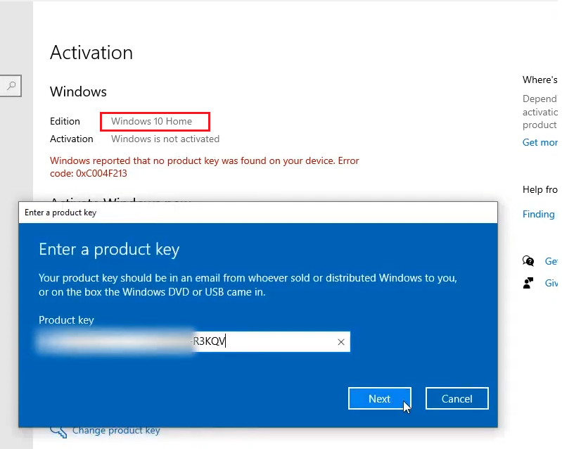 Windows 10 Home Product Key Free